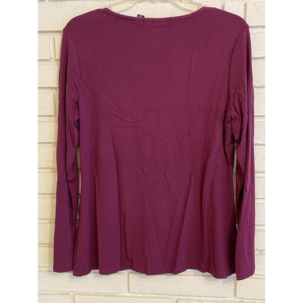 Attitudes By Renee Como Jersey  Top Womens Size Medium Wine Color‎ - Picture 3 of 4